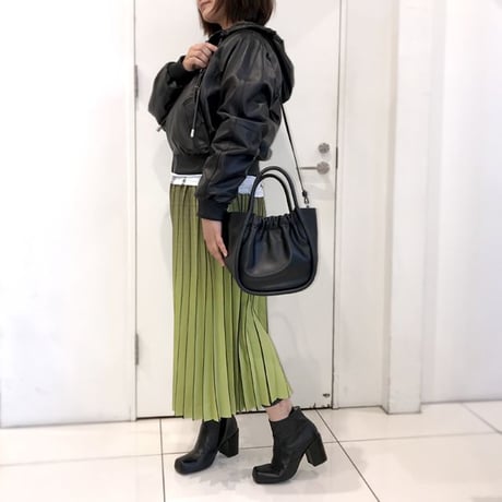 プロエンザスクーラー Proenza Schouler 巾着型ショルダーバッグ スムースレザー ブラック