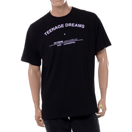 ラフシモンズ RAF SIMONS ティーンエイジドリームス・ビッグフィットツアーTシャツ コットン ブラック