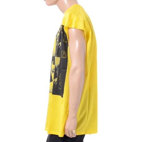 ラフシモンズ RAF SIMONS ディスプレイスドスリーブTシャツ コットン イエロー