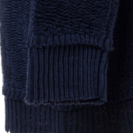 メゾン マルジェラ Maison Margiela ウーブンカーディガン ヘンプコットン ネイビー