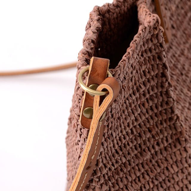 サンアルシデ　Cuir&Raffi  極美品 可愛い】サンアルシデ ハート型 トートバッグ CUIR RAFFIA