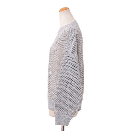 ブルネロクチネリ Brunello Cucinelli メッシュセーター リネンシルク ライトグレー