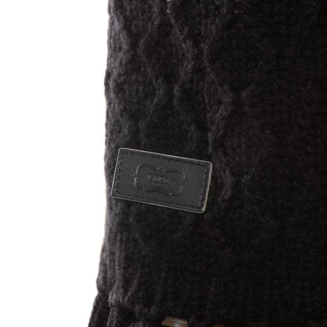 【AGNONA】アニオナ マフラー イタリア製　カシミヤ100% チャコール アニオナ AGNONA アラン編みマフラー カシミヤ ブラック | YOKOAUNTY