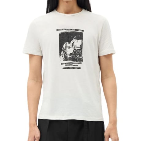 アンドゥムルメステール ann demeulemeester 半袖プリントTシャツ コットン ホワイト 正規取扱
