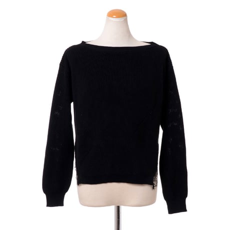 インポートブランド import brand ANNA MOLINARI ボートネックセーター コットンニット ブラック