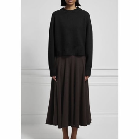 エクストリームカシミヤ extreme cashmere x 丸襟長袖セーター カシミア ブラック