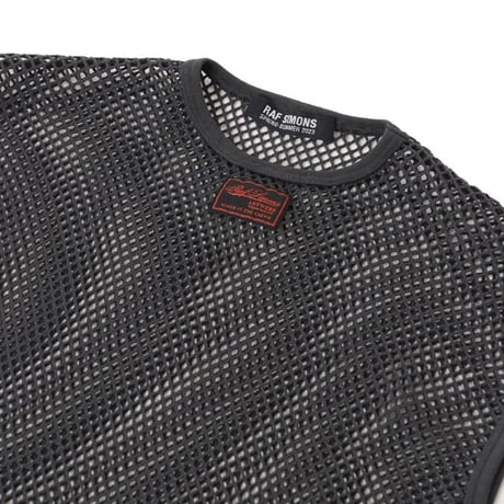 ラフシモンズ RAF SIMONS Sleeveless net top スリーブレス　 コットン ダークグレー