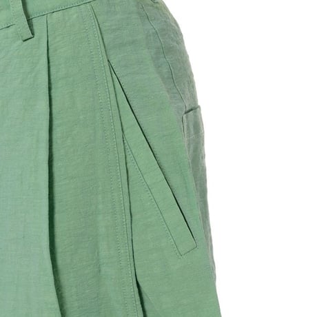 ダウェイ DAWEI ワイドパンツ リネンストレッチ エメラルドグリーン