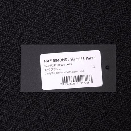 ラフシモンズ RAF SIMONS Straight fit denim shirt with leather patch コットンポリエステル オレンジ