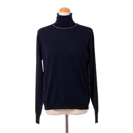メゾン マルジェラ Maison Margiela ハイネックセーター ハイゲージメリノウール ネイビー