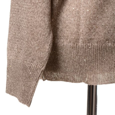 ブルネロクチネリ Brunello Cucinelli Ｖネックセーター 麻 グレージュ