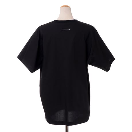 エムエムシックス メゾンマルジェラ MM6 MAISON MARGIELA 丸襟半袖シャツ コットン ブラック