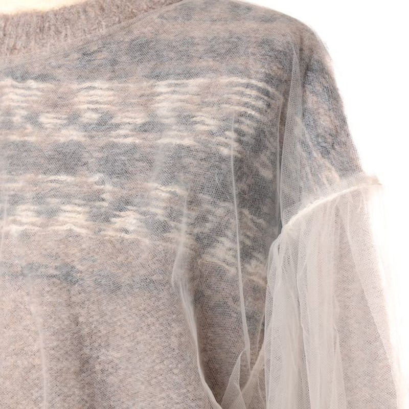 チカ キサダ chika kisada チュール付きノルディックセーター ミックス