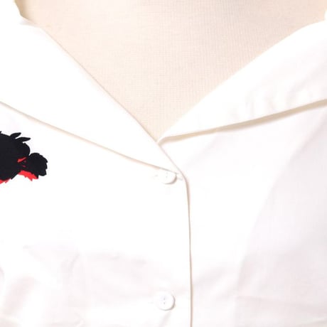 アーデム ERDEM ボタンダウンシャツ コットン ホワイトプリント