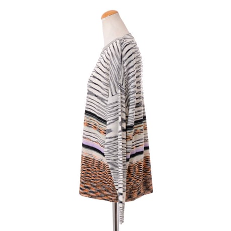 ミッソーニ Missoni ボーダーセーター 羊毛 ホワイトミックス