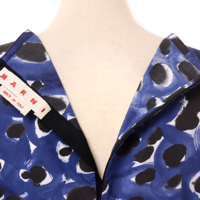 マルニ Marni POPドットプリント七分袖ワンピース コットン