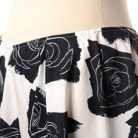 マルニ Marni フレアースカート オーガニックコットン ローズプリント