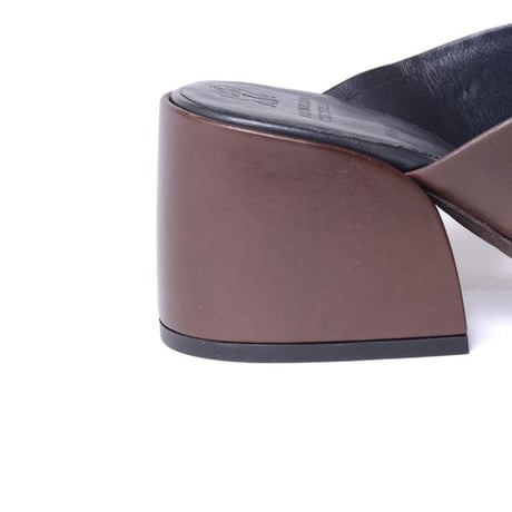 ブルネロクチネリ Brunello Cucinelli スクエアサンダル 牛革 ブラウンミックス