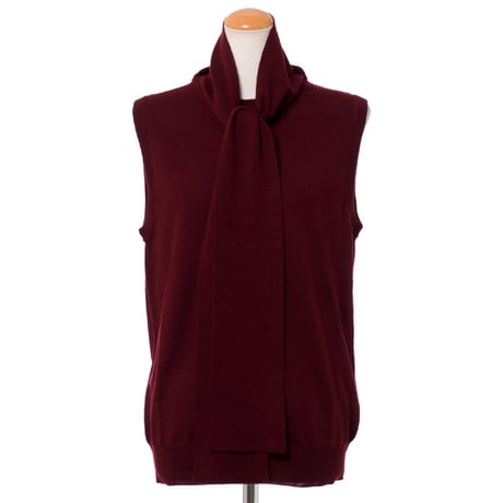 メゾン マルジェラ Maison Margiela リボン付きノースリニット ウール バーガンディ
