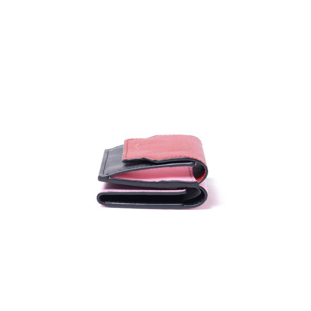 マルニ Marni 3つ折コインケース付き財布 サファイアーノレザー レッド