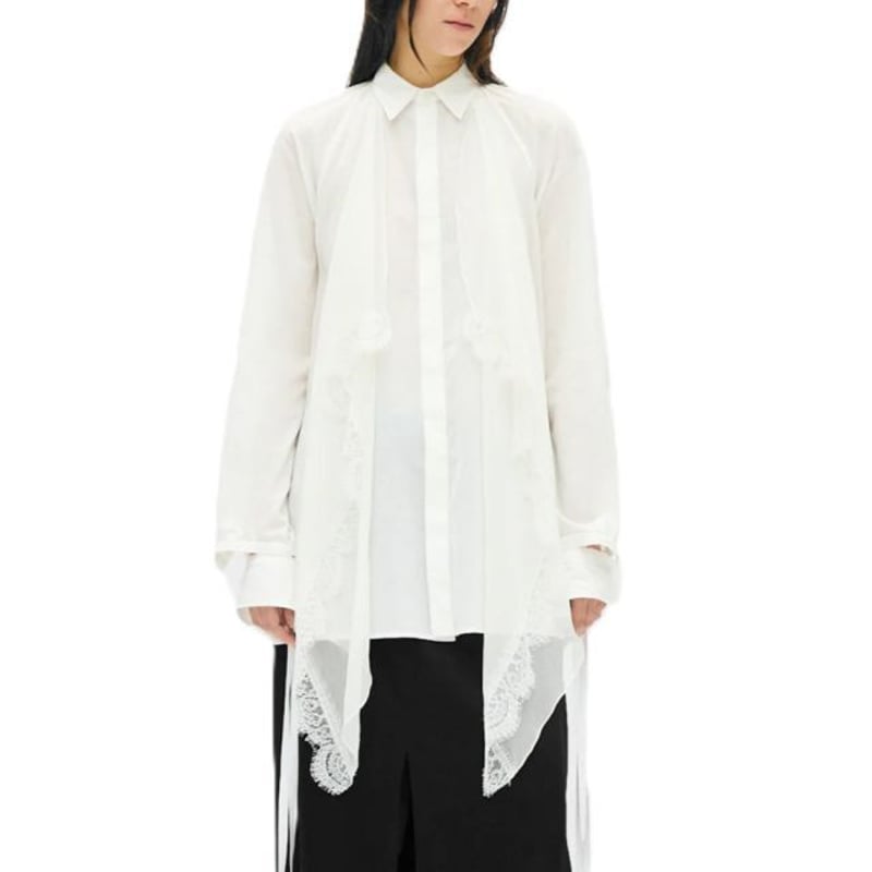 アンドゥムルメステール ann demeulemeester 長袖レースブラウス