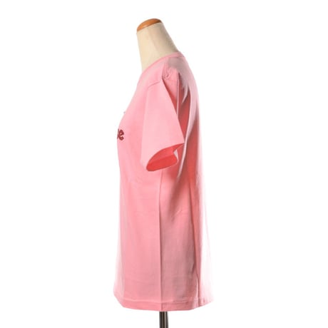 CHIKA KISADA チカキサダ ラメロゴTシャツ コットン 半袖 レディース　ピンク