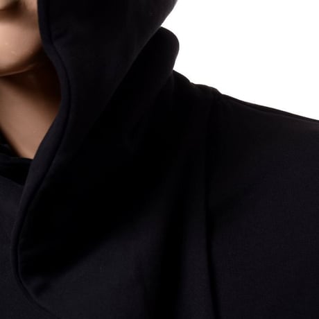 ラフシモンズ RAF SIMONS Regular fit hoodie with knot hood コットン ブラック