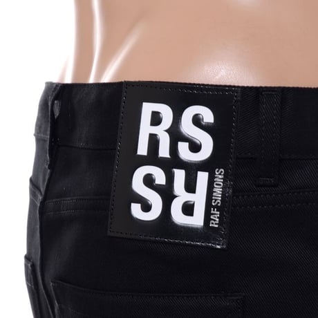 ラフシモンズ RAF SIMONS ニーパッチスリムフィットジーンズ コットン ブラック