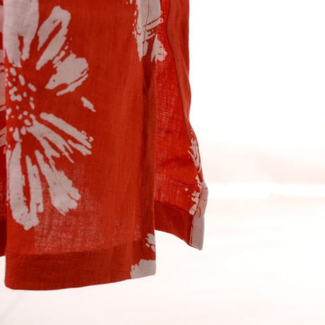 インポートブランド import brand ROSSO35 七分袖ワンピース リネン オレンジプリント
