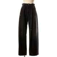 MM6 MAISON MARGIELA リコンストラクトデニム ワイドジーンズ ブラックスプラッシュ コットン レディースメンズ
