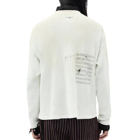 アンドゥムルメステール ann demeulemeester エミルボクシーロングTシャツ ワッフル ホワイト 正規取扱