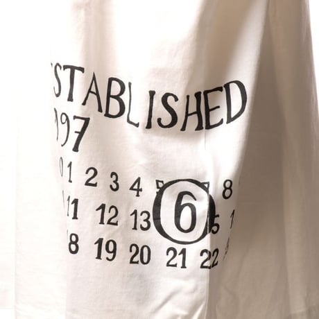 エムエムシックス メゾンマルジェラ MM6 MAISON MARGIELA ナンバリングロングTシャツ コットン ホワイト