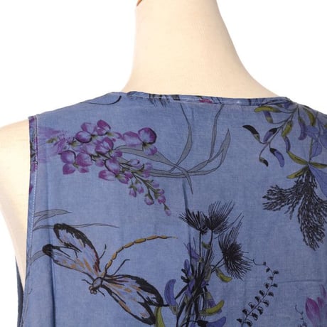 インポートブランド import brand プルマナック PLOUMANAC'H ノースリブラウス コットン 花柄ダークブルー