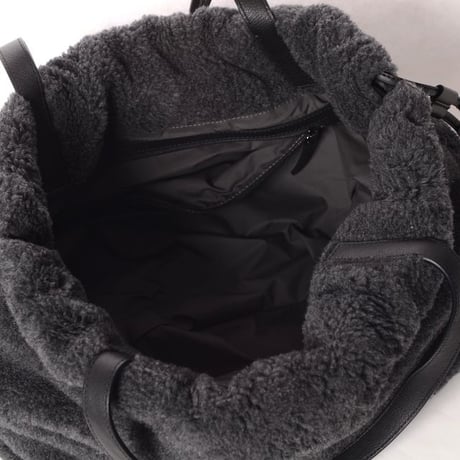 ブルネロクチネリ Brunello Cucinelli ムートン巾着バッグ グレー レザーバッグ イタリア製 レディース 正規取扱