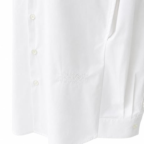 エムエムシックス メゾンマルジェラ MM6 MAISON MARGIELA 襟付き変形ブラウス コットン ホワイト