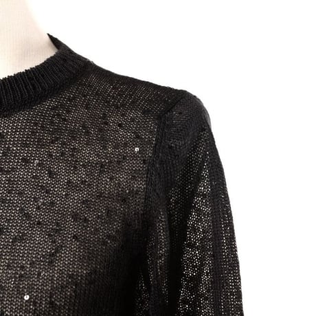 ブルネロクチネリ Brunello Cucinelli 丸襟カーディガン リネンシルク ブラック