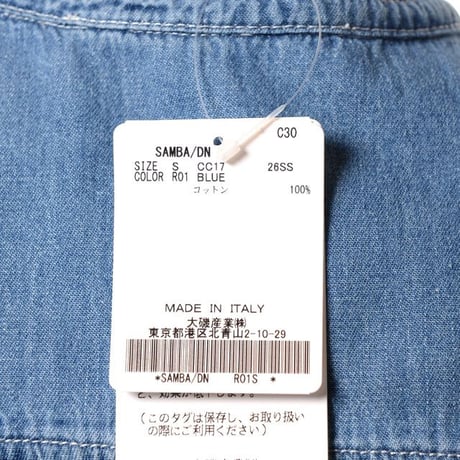 テラ TELA デニムブラウス フレンチスリーブ コットン ノースリーブ風 レディース 正規取扱