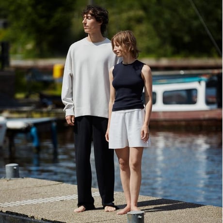 エクストリームカシミヤ extreme cashmere x 丸襟長袖セーター カシミア グレー