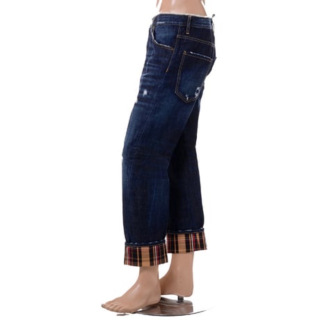ディースクエアード Dsquared2 ワークウェアジーンズ コットン ネイビーブルー