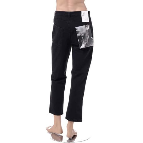 ラフシモンズ RAF SIMONS ターンアップスクラシックフィットジーンズ コットンストレッチ ブラック