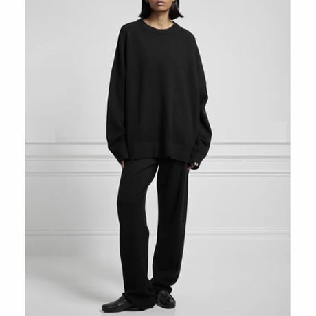 エクストリームカシミヤ extreme cashmere x 丸襟長袖セーター カシミア グレー