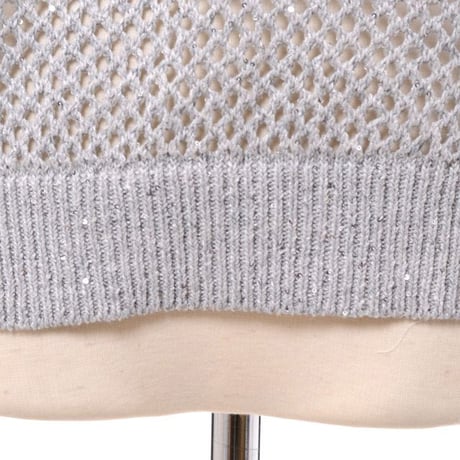 ブルネロクチネリ Brunello Cucinelli メッシュセーター リネンシルク ライトグレー