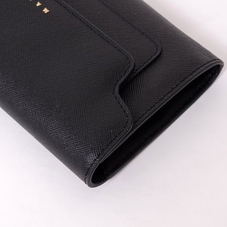 マルニ Marni フラップ付き長財布 サフィアノーレザー ブラック