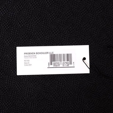プロエンザスクーラー Proenza Schouler ショート丈セーター コットンリネン ブラック