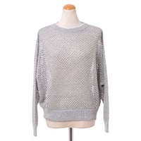 ブルネロクチネリ Brunello Cucinelli メッシュセーター リネンシルク ライトグレー