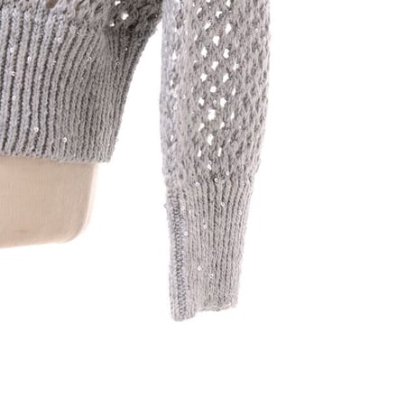 ブルネロクチネリ Brunello Cucinelli メッシュセーター リネンシルク ライトグレー