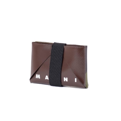 マルニ Marni カードケース PVC ブラウンカモフラージュ