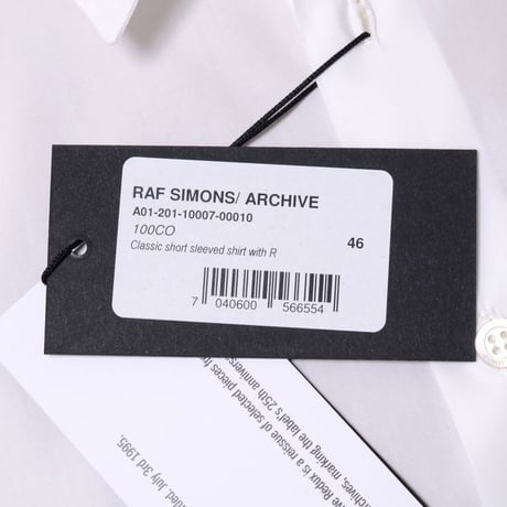 ラフシモンズ RAF SIMONS ARCHIVE REDUX Classic short sleeved shirt with R