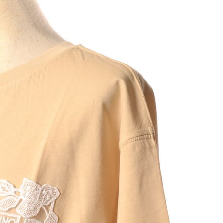 エルマノシェルビーノ ermanno scervino 丸襟刺繍ポケットTシャツ コットン ベージュ