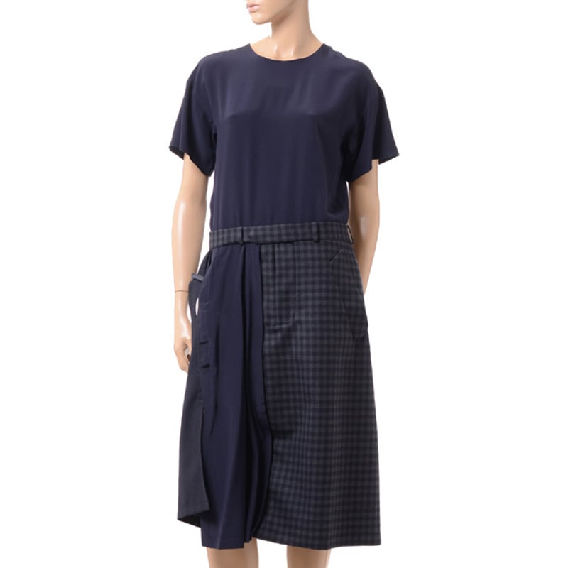 メゾン マルジェラ Maison Margiela 半袖異素材ワンピース シルクなど  